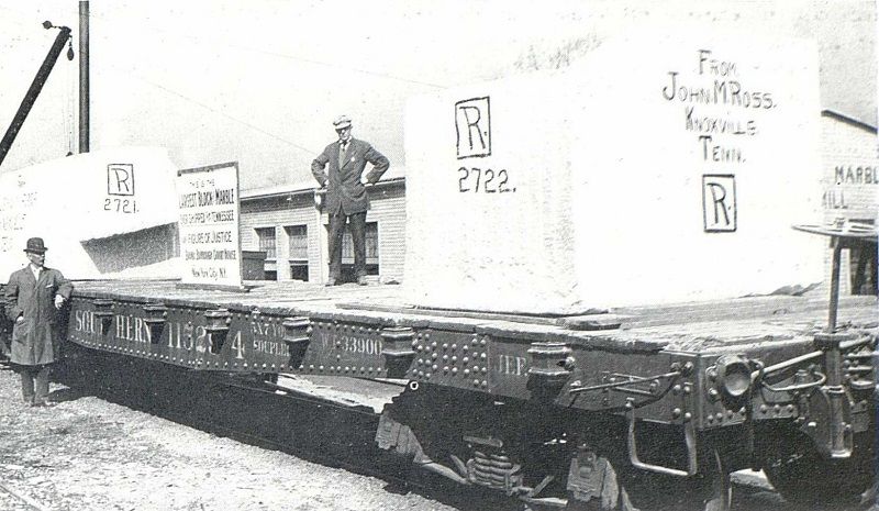 Huge blocks of marble being transported