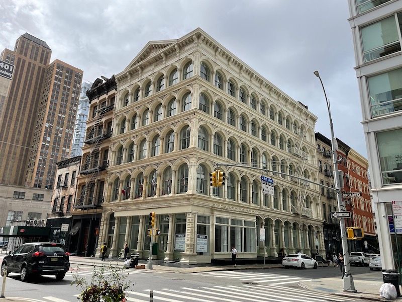 cast iron architecture on Broadway in Soho