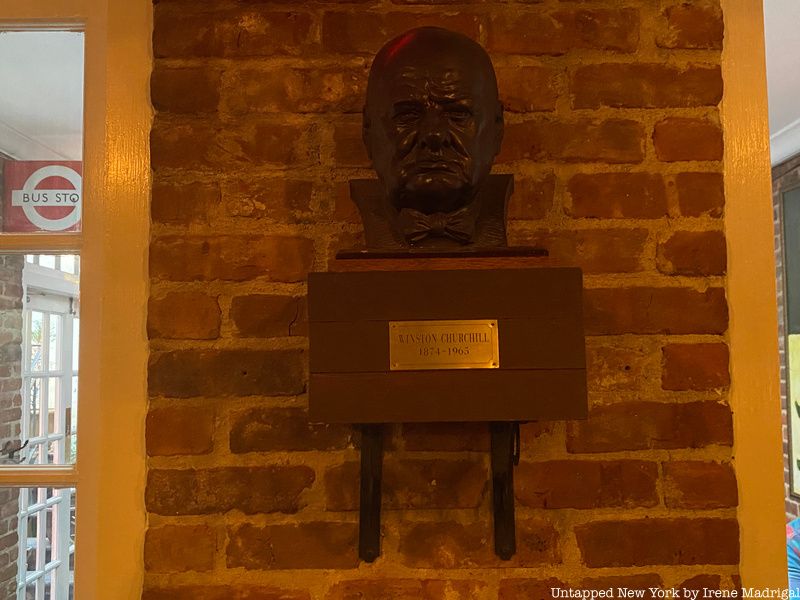 Bust of Winston Churchill inside Jones Wood Foundry.