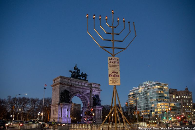 Giant Menorah at Grand Army Plaza in Brooklyn