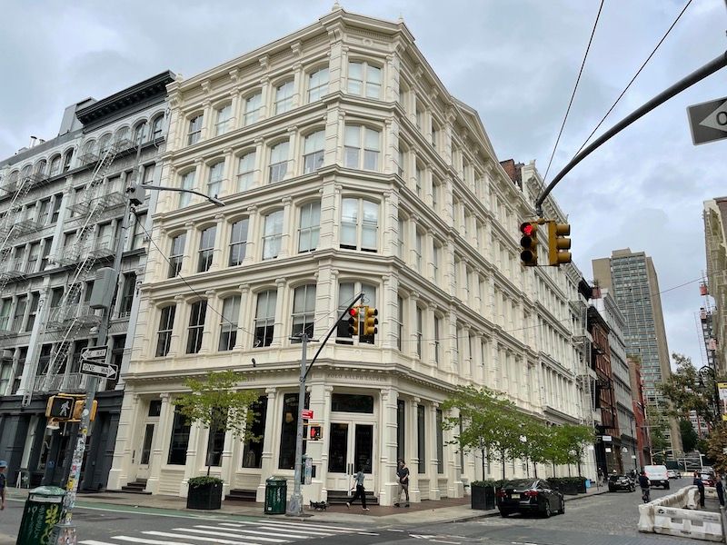 cast iron architecture at 109 Prince Street in Soho