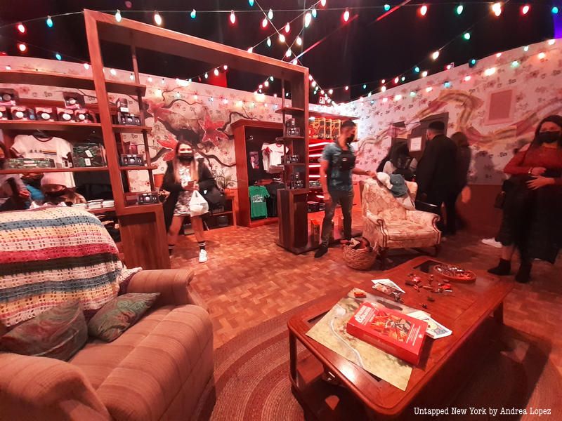 living room at the Stranger Things store