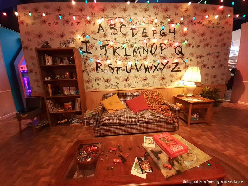 joyce's living room at the Stranger Things store