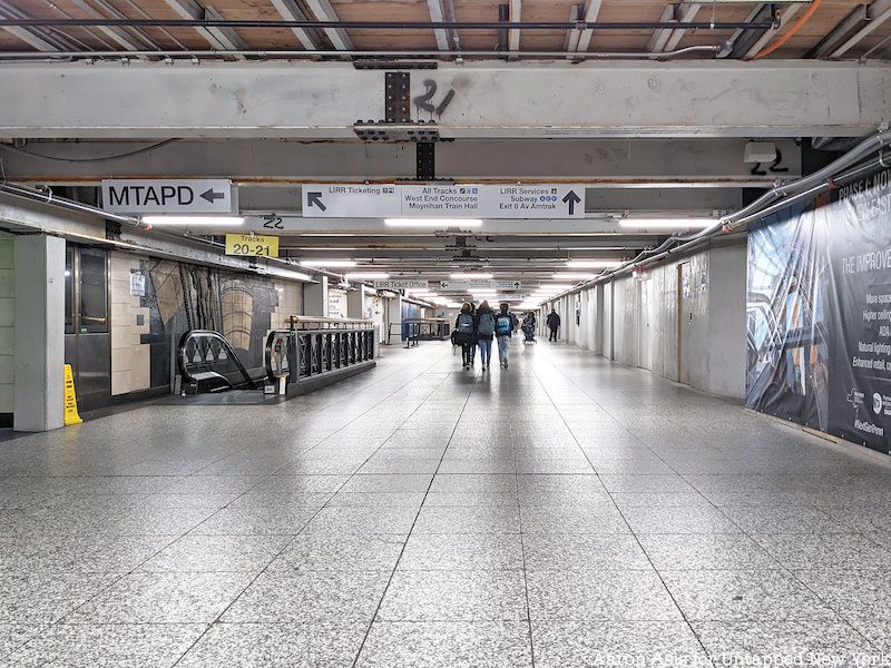 a hallway inside Penn Station