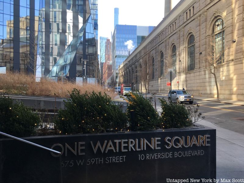 59th Street IRT Powerhouse in the Upper West Side of Manhattan with One Waterline Square development in foreground