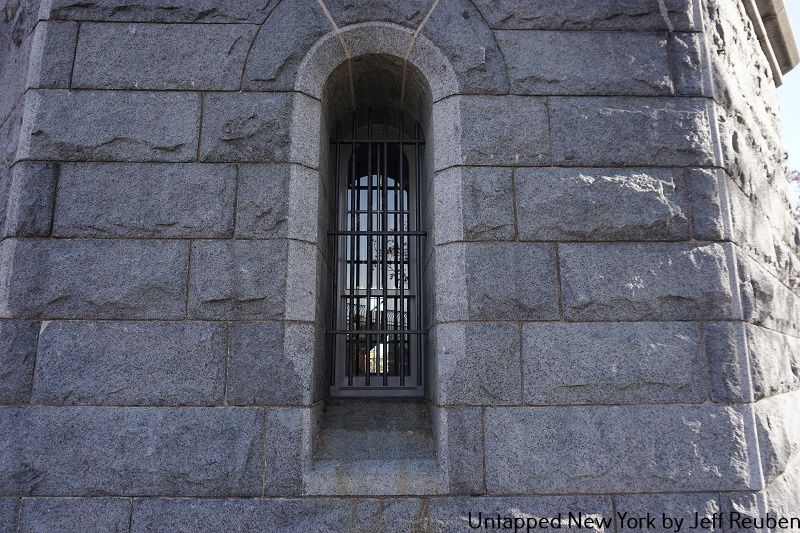 closeup of the exterior of the Highbridge Water Tower