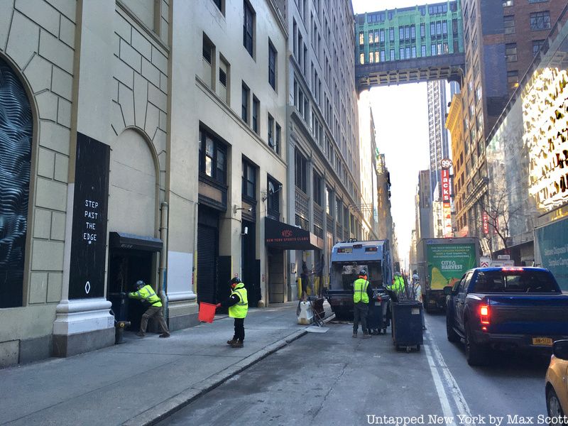 demolition waste being hauled out of the Hotel Pennsylvania