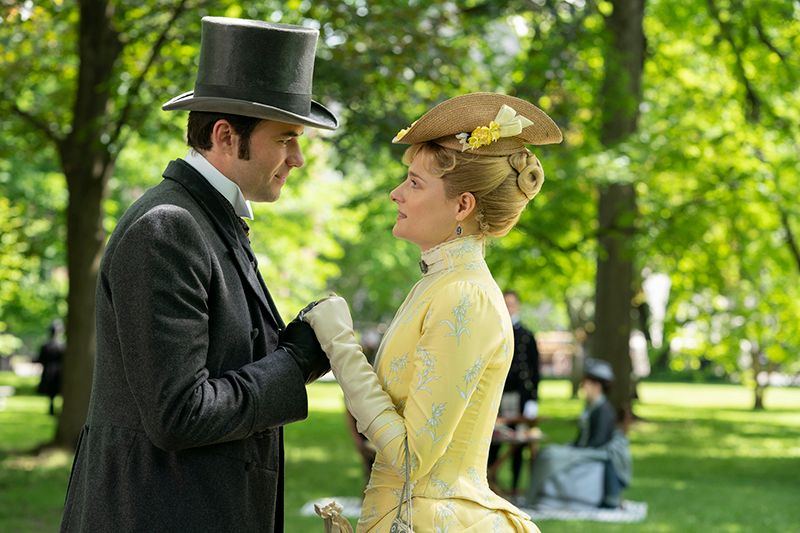 Marian and Tom Raikes in Madison Square Park in the Gilded Age