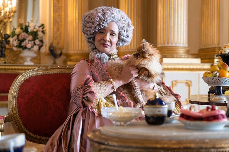 Queen Charlotte in Bridgerton, filmed at Lancaster House. Photo: LIAM DANIEL/NETFLIX © 2020