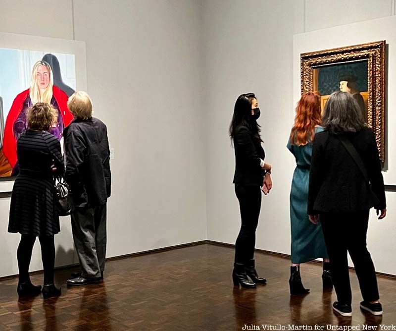 patrons in front of portraits at the Frick Madison