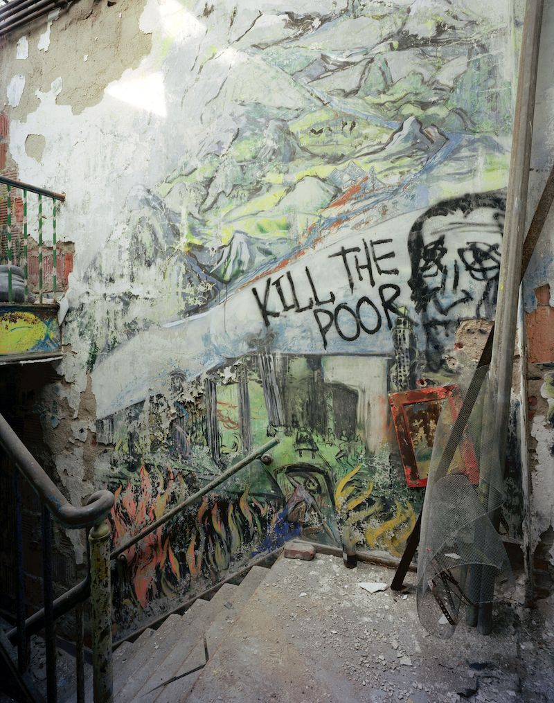 graffiti covering a stairwell in the Lower East Side