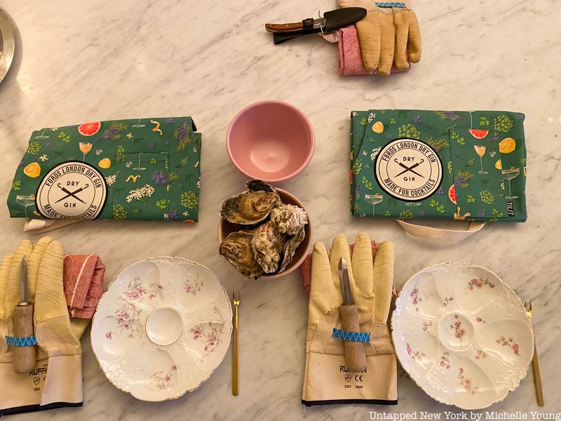 Oyster shucking setup