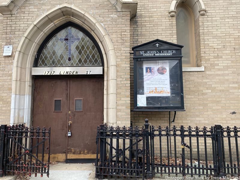 St. John's United Methodist Church, one of the buildings located within the Cypress Avenue West Historic District.