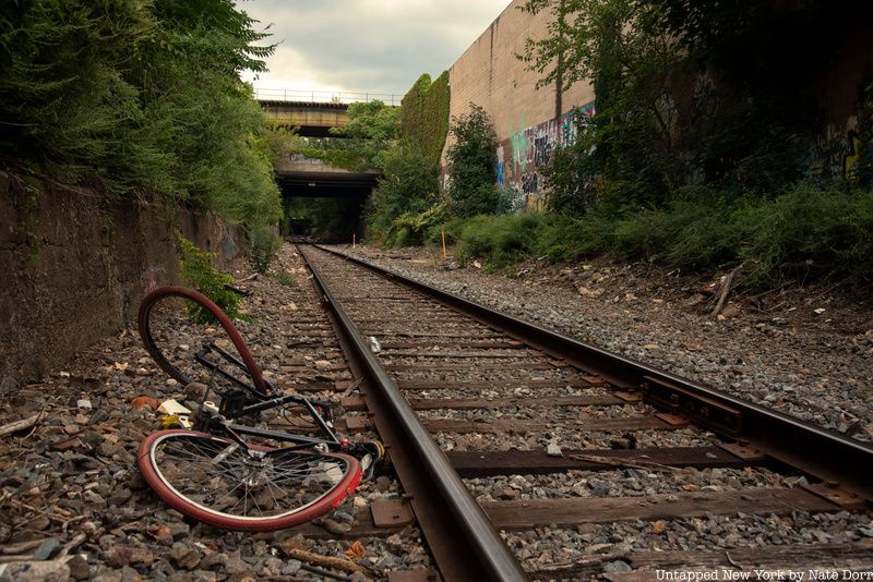 bay ridge branch with broken bike