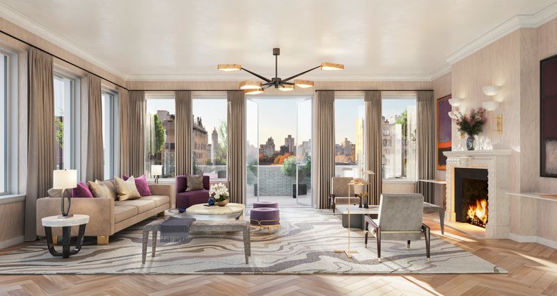 Living room of the Penthouse.