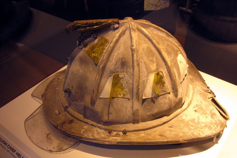 burnt firefighter's hat