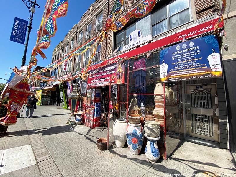 A block in Bay Ridge Brooklyn in the micro neighborhood of Little Yemen and Little Palestine