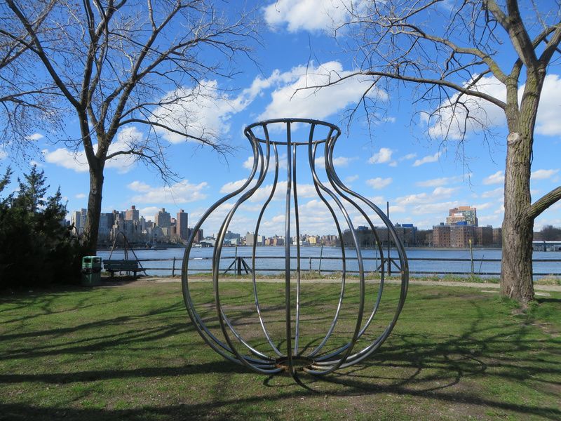 Steel bodies installation at Socrates Sculpture park