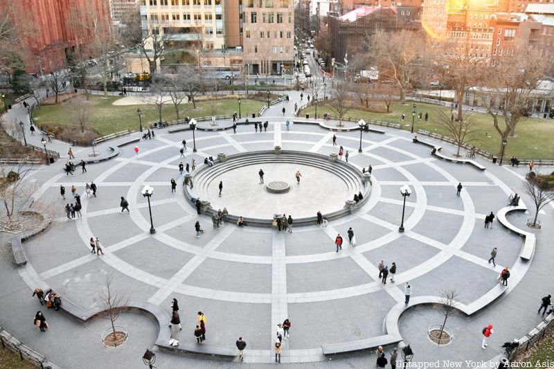 washington square park aerial view from arch