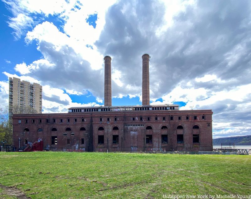 Glenwood Power Plant in Yonkers exterior view from JFK Marina