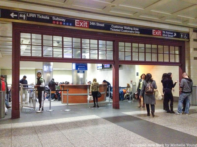 Cast Iron waiting room divider in Penn Station