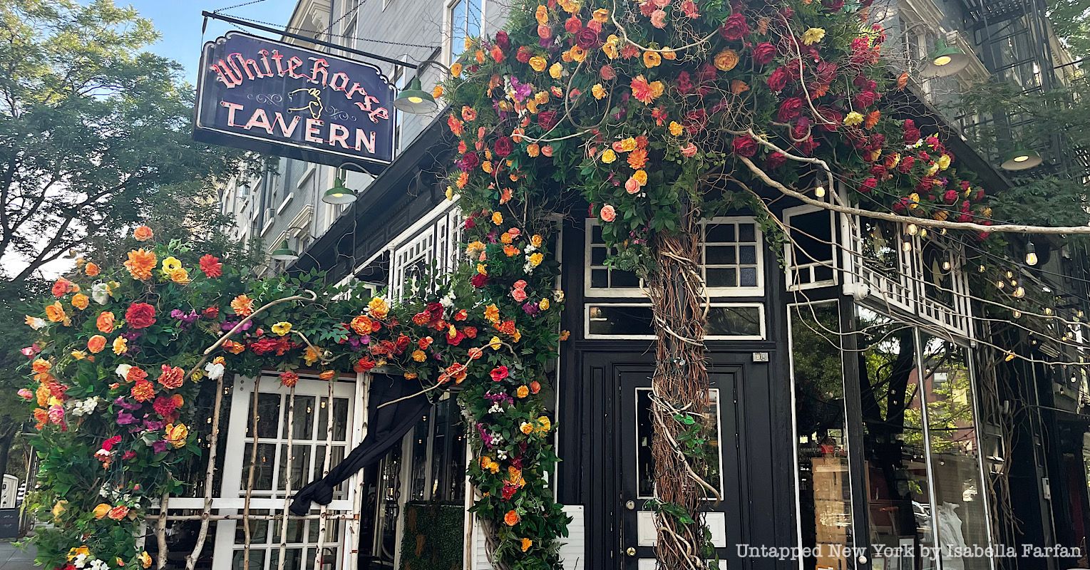 Exterior of the White Horse Tavern, one of the most haunted places in NYC.