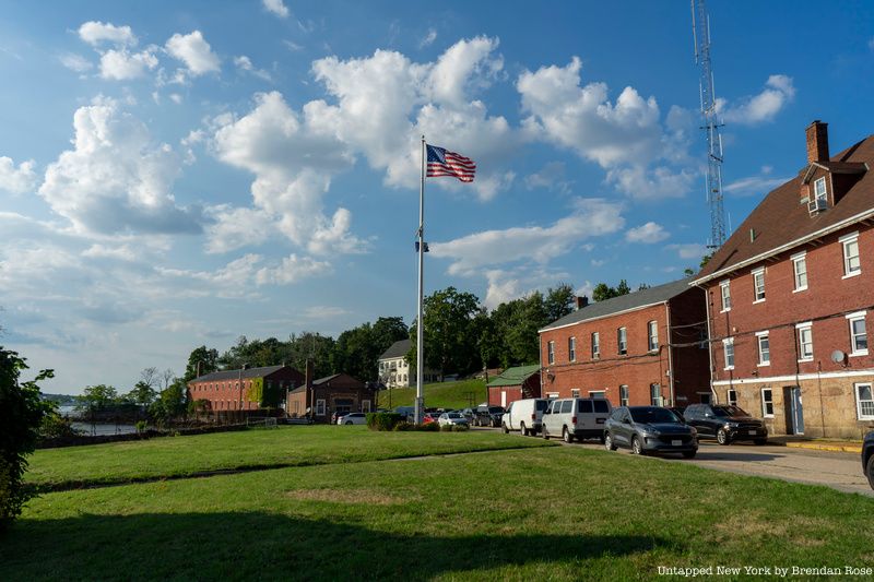 Fort Totten flies flag at full mast in Bayside.