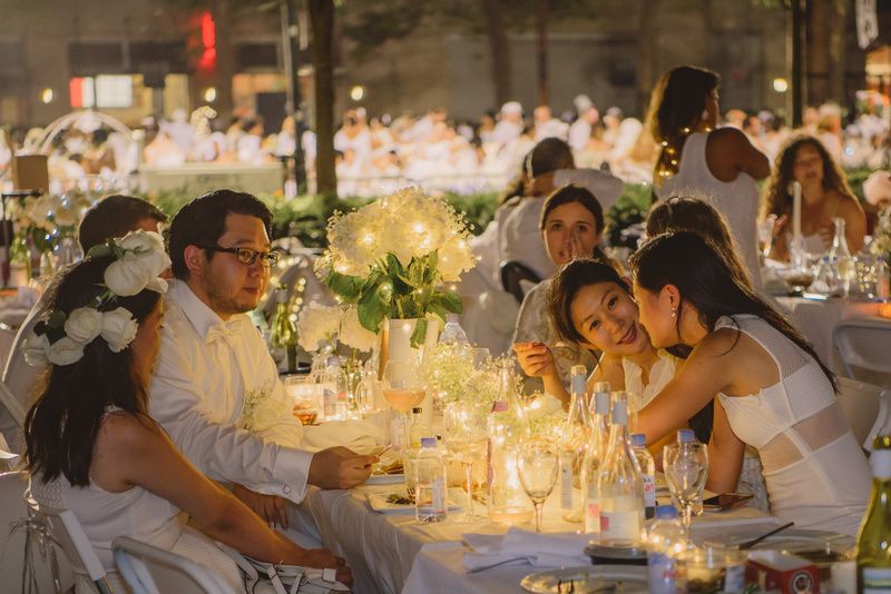 Diners enjoying their food