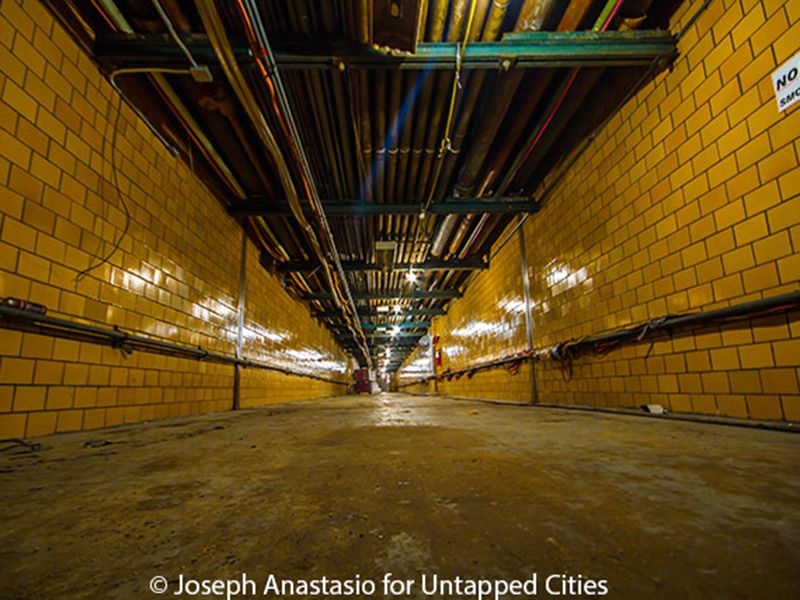 The tunnel connected the hospital to a steam-generating plant that still stands. 