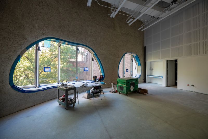 A classroom under construction at the Gilder Center at AMNH