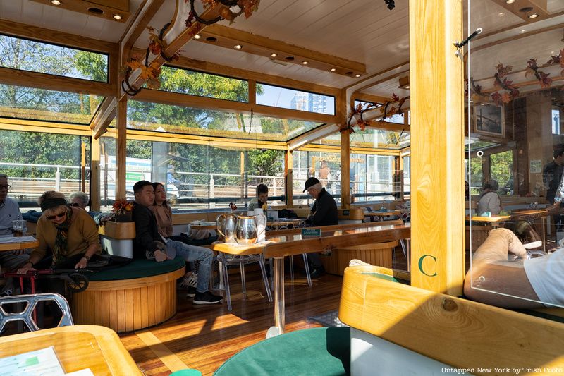 Inside the cabin of a Classic Harbor Line boat