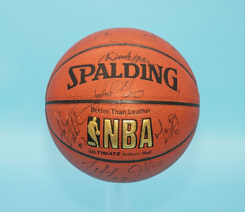 A backetball signed by the Knicks up for auction