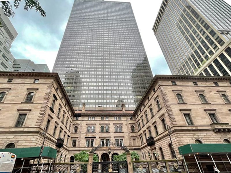 The historic Villard Houses and Palace Hotel Tower designed by Emery Roth and Sons