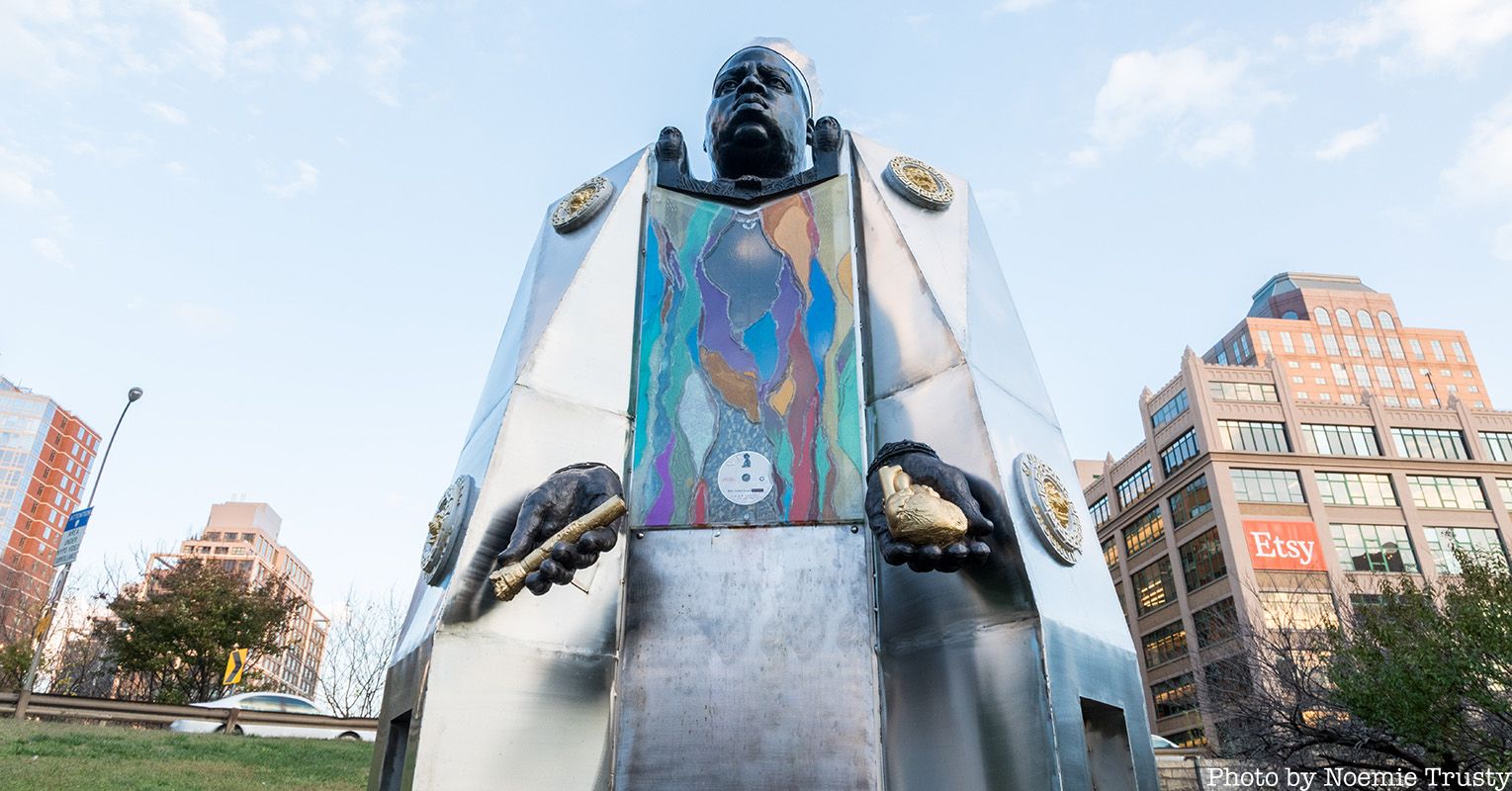 Biggie Smalls sculpture in Brooklyn