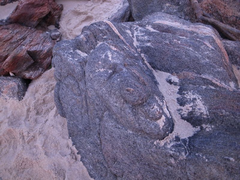 Stone carving at Brighton Beach