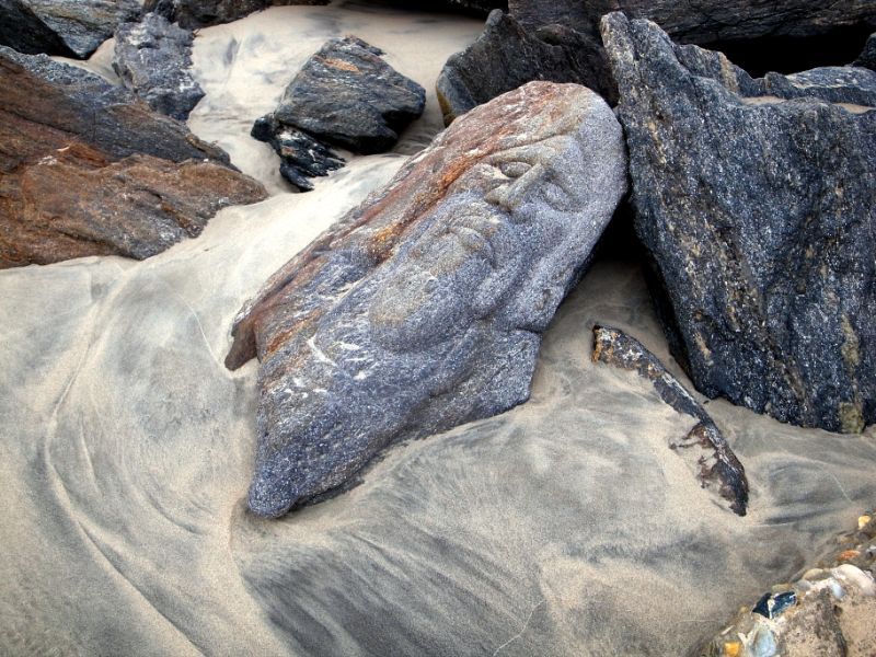 Stone carving at Brighton Beach