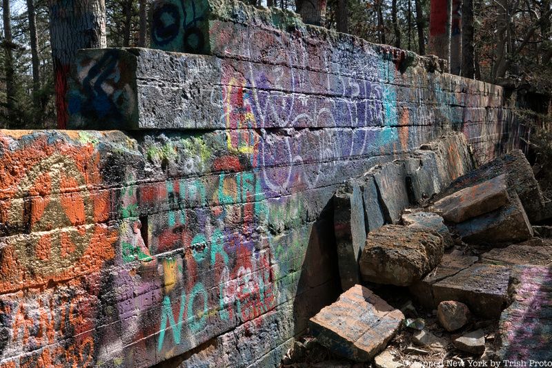 Graffiti covered ruins