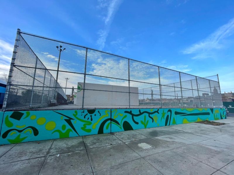 New in Town public art mural at Thomas Greene Playground