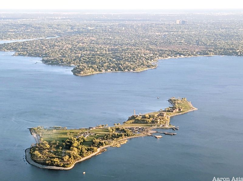 Aerial view of Hart Island