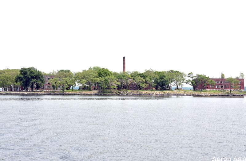 Abandoned buildings on Hart Island