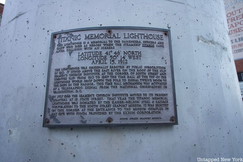 Titanic Memorial Lighthouse Plaque