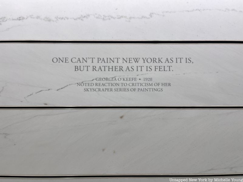 "One can't paint New York as it is, but rather as it is felt" - Georgia O'Keefe quote on a wall inside the new train station