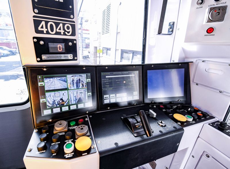 A control panel inside the R211 subway cars