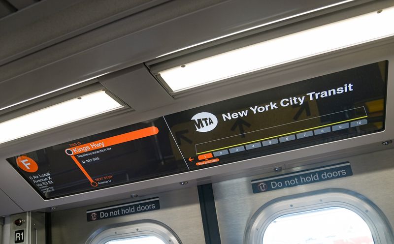 Digital displays on the new R211 subway cars