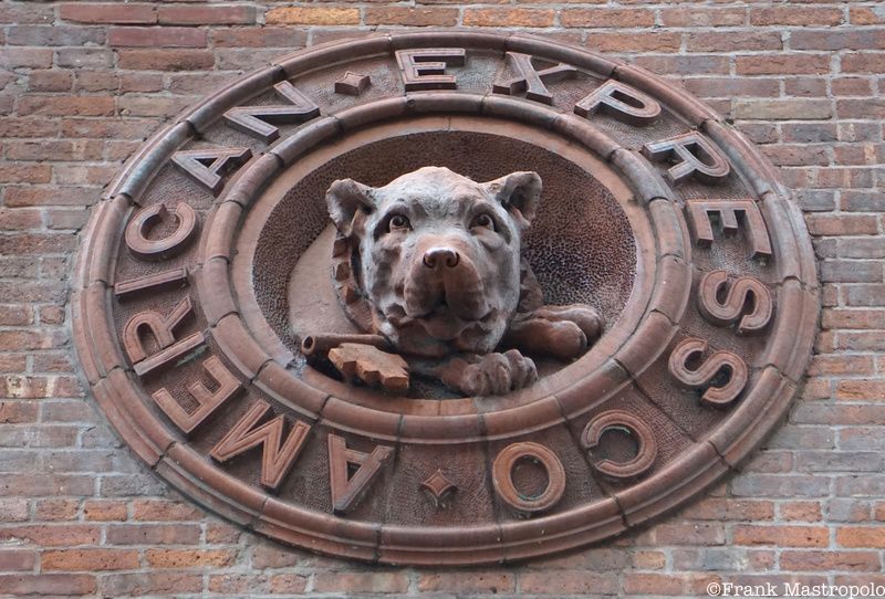 American Express watchdog logo ghost sign, 4–8 Hubert Street in Tribeca.