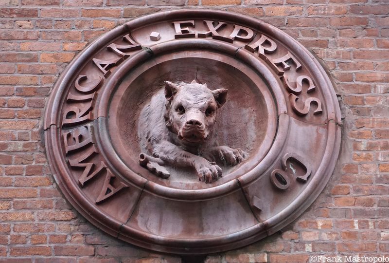 American Express watchdog logo ghost sign, 55 Laight Street in Tribeca.