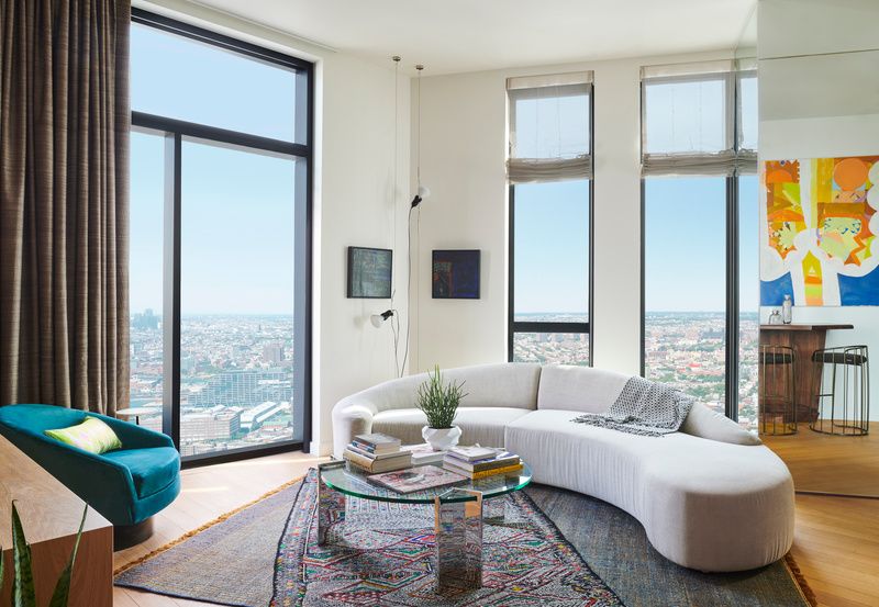 Living room inside Brooklyn Tower