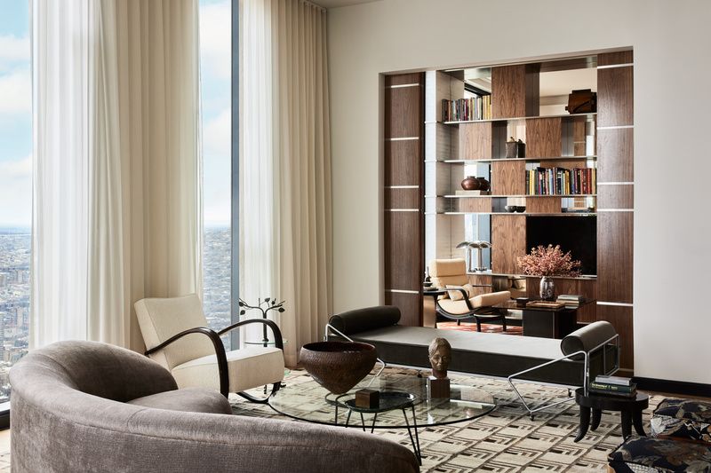 Living room inside Brooklyn Tower