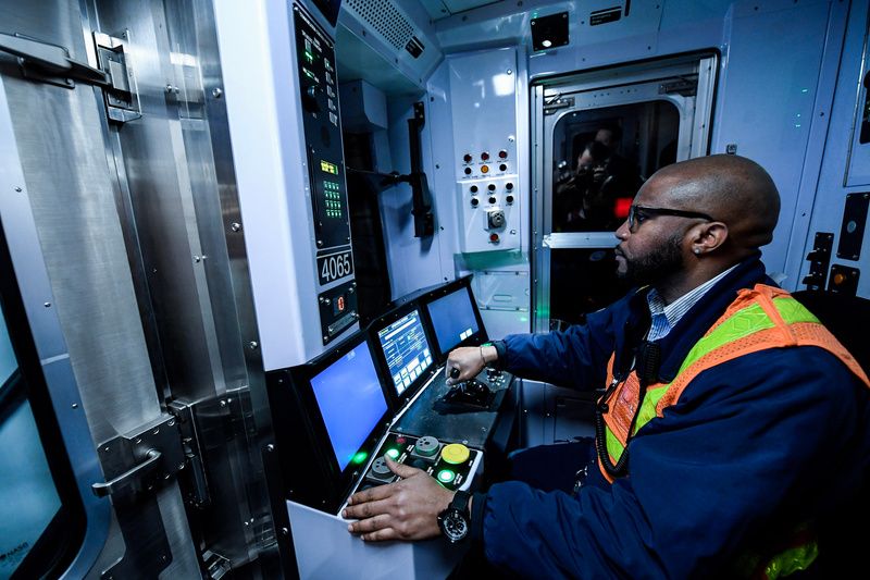 Conductor on new subway cars