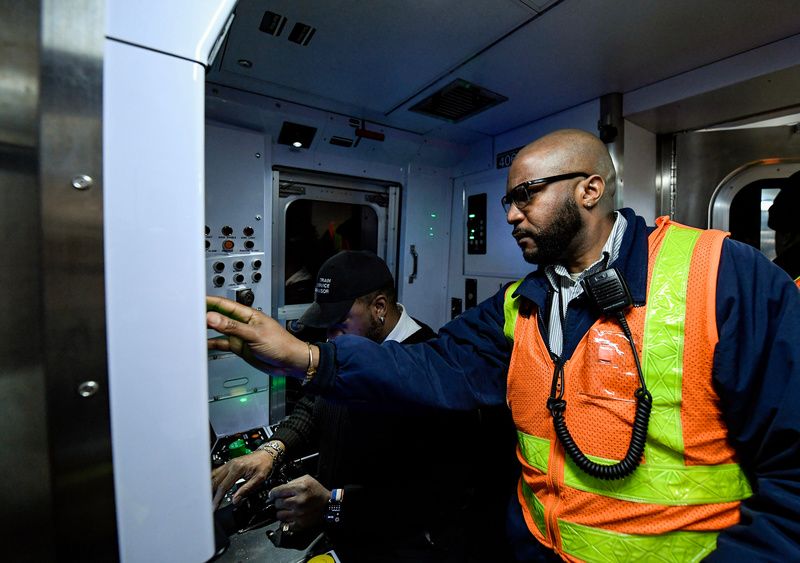 Conductor on new subway cars